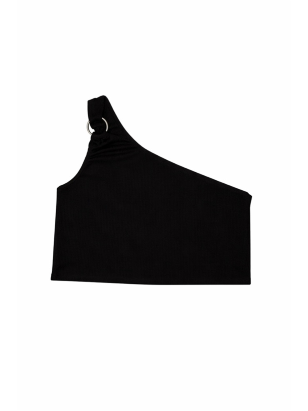 Women's Love, Fire Black One Shoulder Ribbed Crop Top 1X - Picture 2 of 10